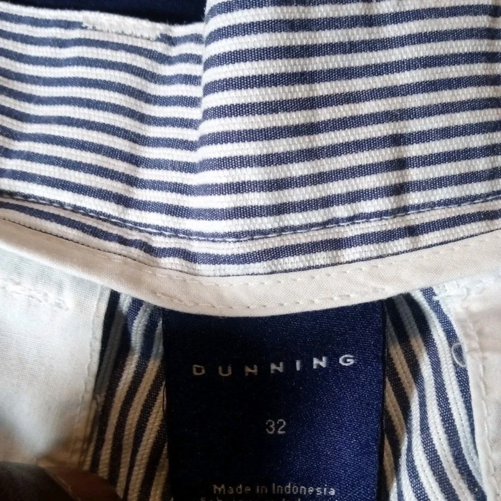 Dunning Shorts Men's Size 32 Blue White Striped Seersucker Golf Performance‎